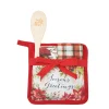 Poinsettia Greetings Potholder Set