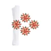 Poinsettia Napkin Ring Set