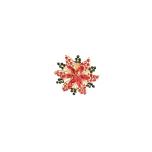 Poinsettia Napkin Ring Set