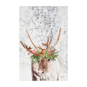 Reindeer Flower Crown Kitchen Towel