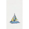 Sail Boat Waffle Weave Kitchen Towel
