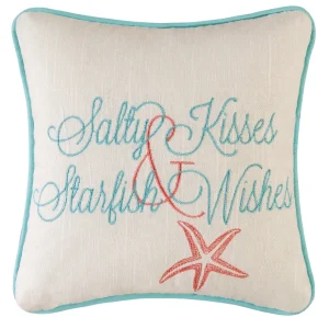 Salty Kisses and Starfish Wish Decorative Pillow