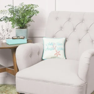Salty Kisses and Starfish Wish Decorative Pillow