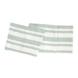 Sol Stripe Sea Glass Table Linens