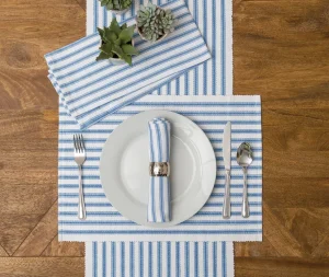 Ticking Stripe Cornflower Placemat Set