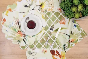 Watercolor Floral Quilted Table Linens