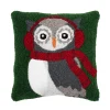 Winter Owl Hooked Pillow