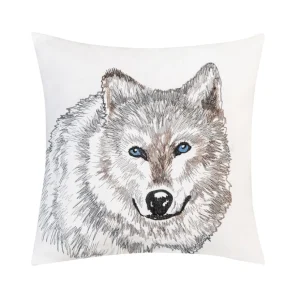 Wolf Portrait Indoor Outdoor Pillow